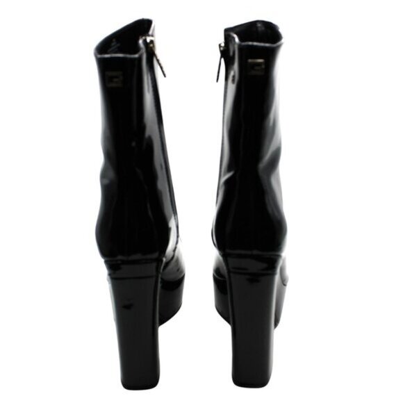 Guess Womens Black 1-1/2 Platform Cushioned Logo Byra Square Toe Dress Booties - Picture 8 of 8